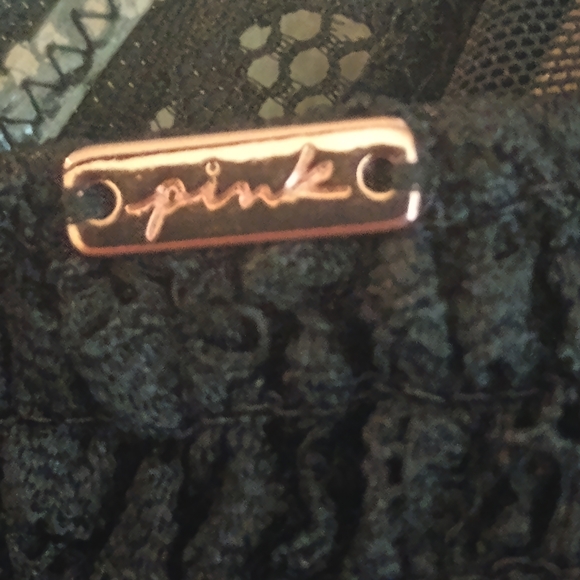 Pink Victoria's Secret Black Smocked Lace Bralette Size M - Picture 7 of 8